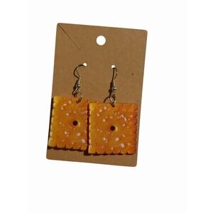 New Novelty Fashion Earrings cheese square cracker food